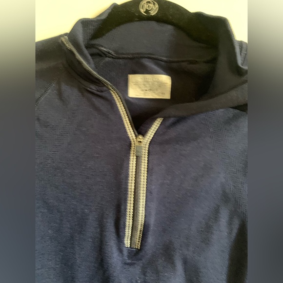 Athleta Navy Blue Ruched Side Running Quarter Zip Long Sleeve Size XS EUC - Picture 4 of 5